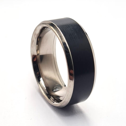 Men's Wedding Band: Titanium with Ertalyte inlay