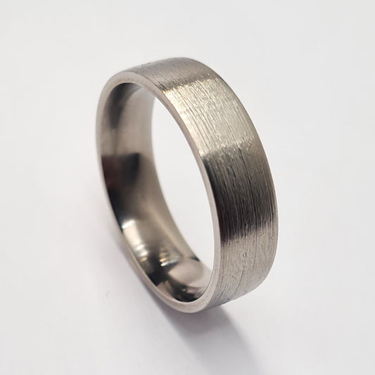 Men's Wedding Band: Brushed Titanium