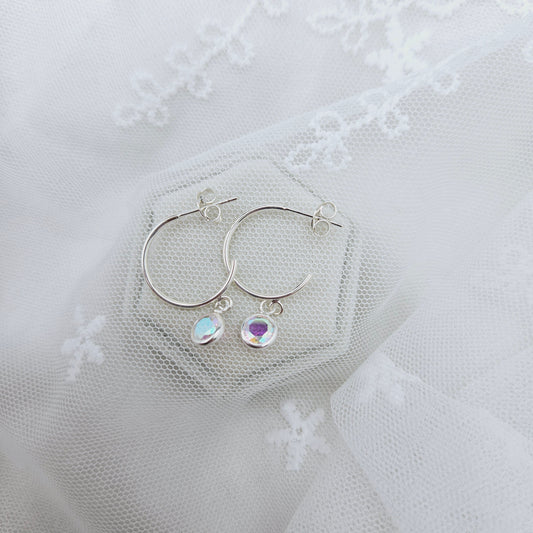 Circle Swarovski Hoop Earrings