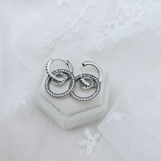 Double Circle Pandora Hoop Earrings