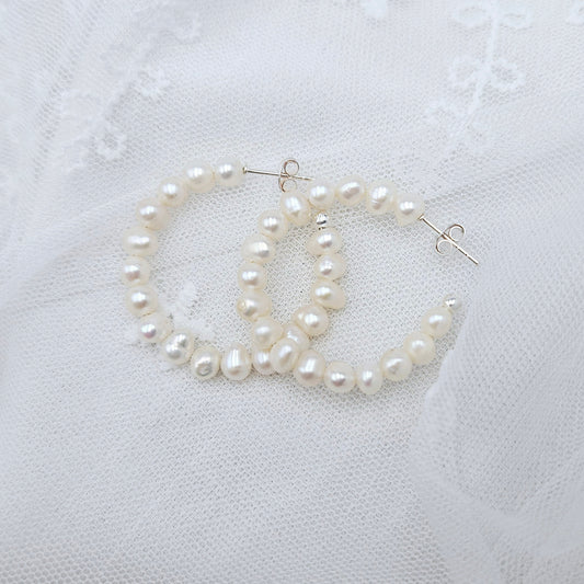 Pearl Hoop Earrings