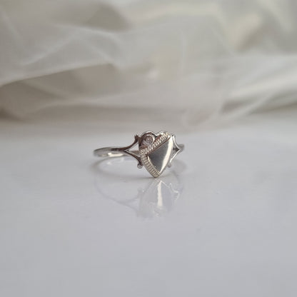 Heart Signet Ring with Cubic Zirconia