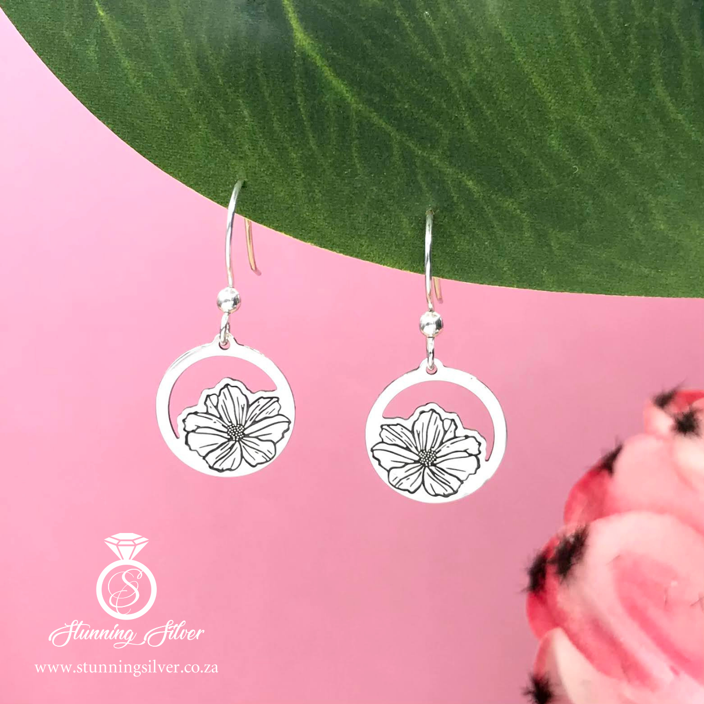 October Birth Flower Earrings - Cosmos
