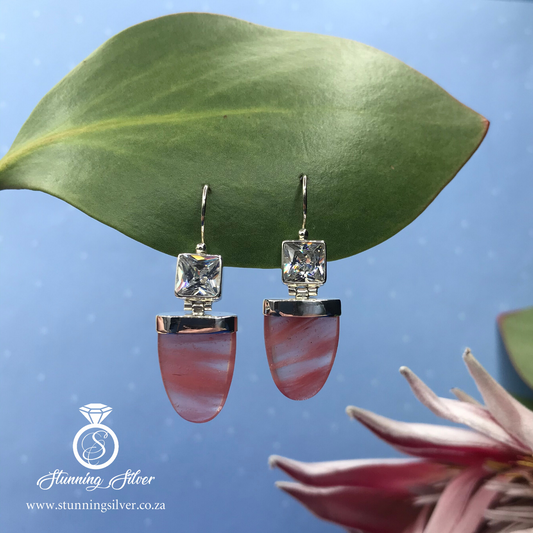 Hanging Cherry Quarts Earrings