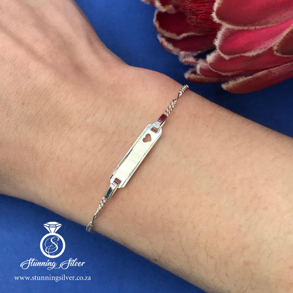 ID Bracelet with Heart Cut Out - 18cm