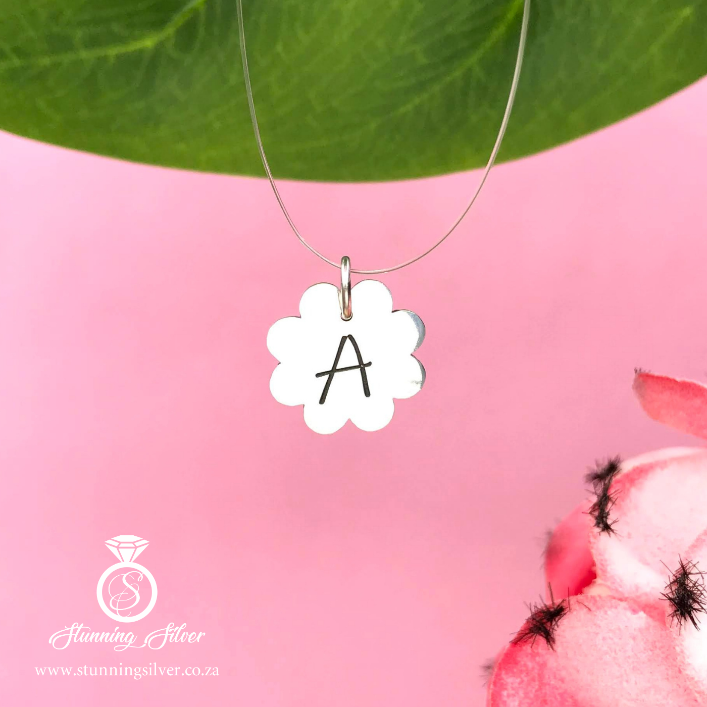 Flower Initial Pendant