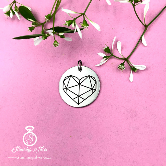 Geometric Heart Pendant