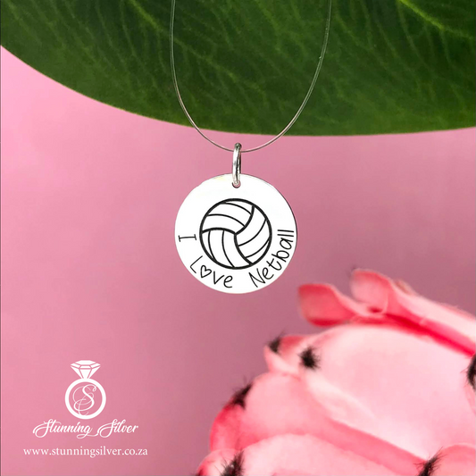 I Love Netball Pendant