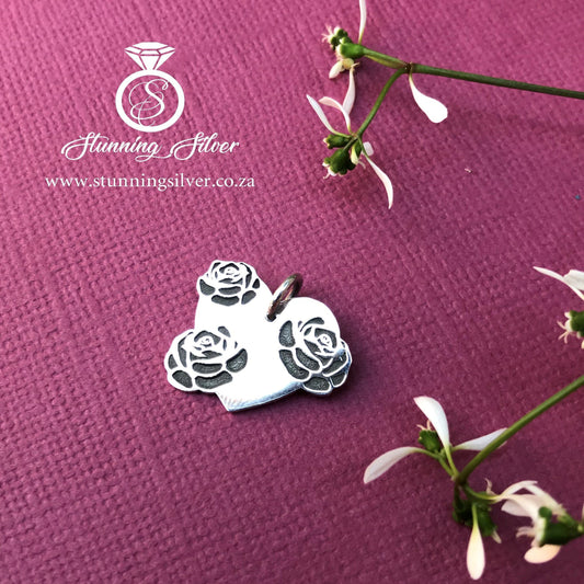 Heart with Roses 3 Pendant