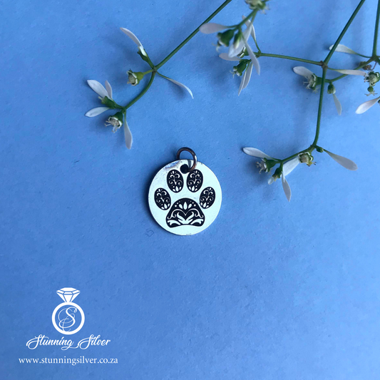 Paw Print with Pattern Pendant