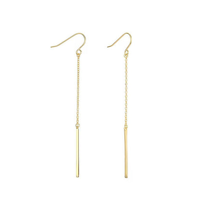 Hanging Gold Bar Earrings