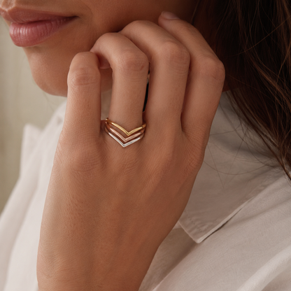 9ct Gold Heather Stack Ring
