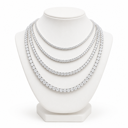 White Moissanite Tennis Necklace
