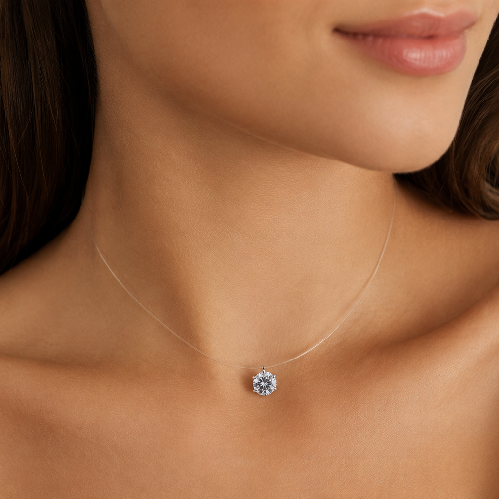 Moissanite Floating Necklace