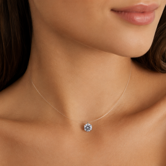 Moissanite Floating Necklace