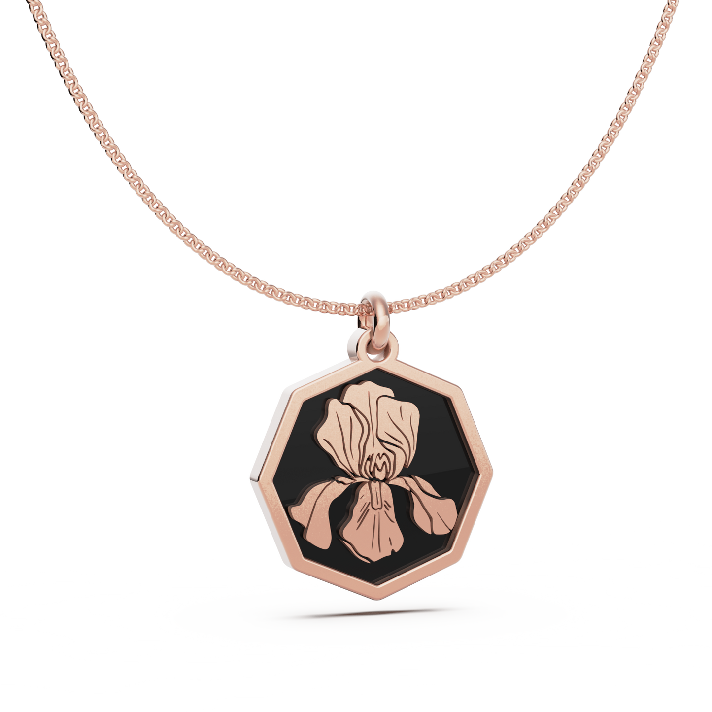 Octagon Birth Flower Necklace