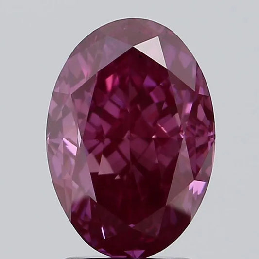 3.00ct Oval Lab Grown Diamond (Colour Fancy Deep Pink, Clarity VS2, IGI Certified)