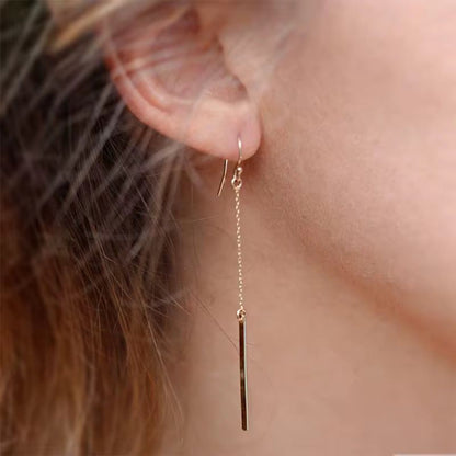 Hanging Gold Bar Earrings