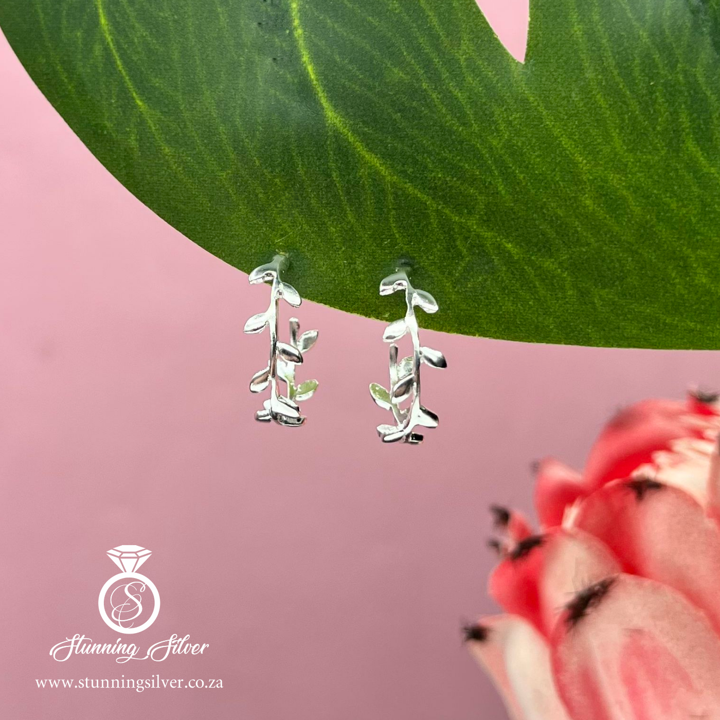 Leaf Hoop Earrings