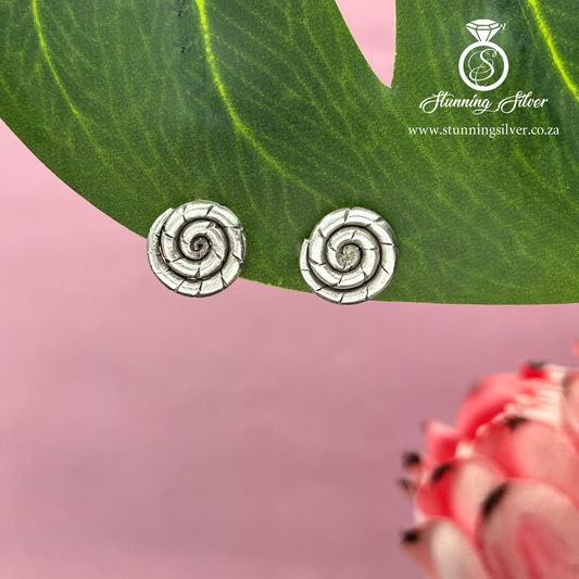 Handmade Tribal Swirl Stud Earrings