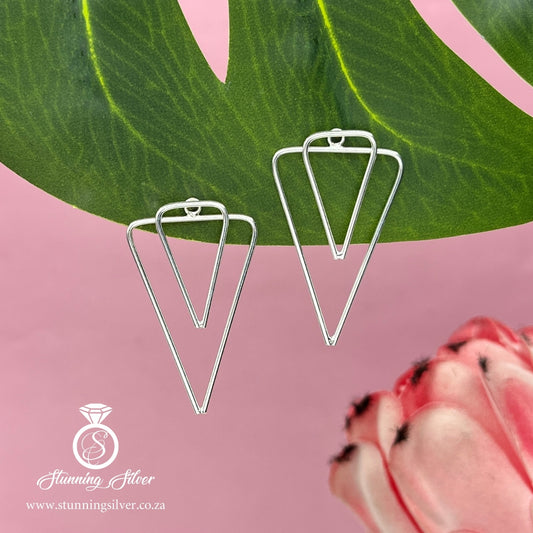 Double Triangle Stud Earrings