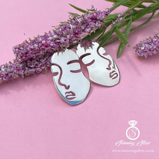 Solid Abstract Face Silhouette Earrings