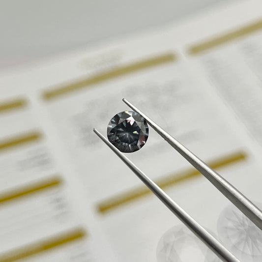 1.2ct Grey Round Cut Moissanite