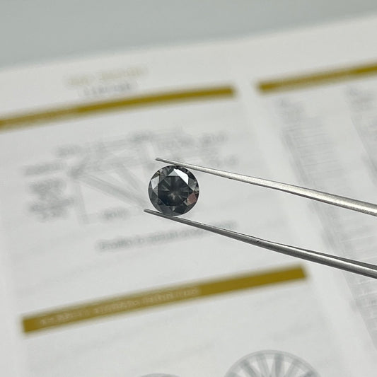 1.5ct Dark Grey Round Cut Moissanite