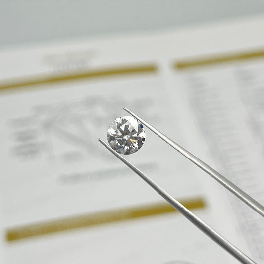 1ct Light Grey Round Cut Moissanite