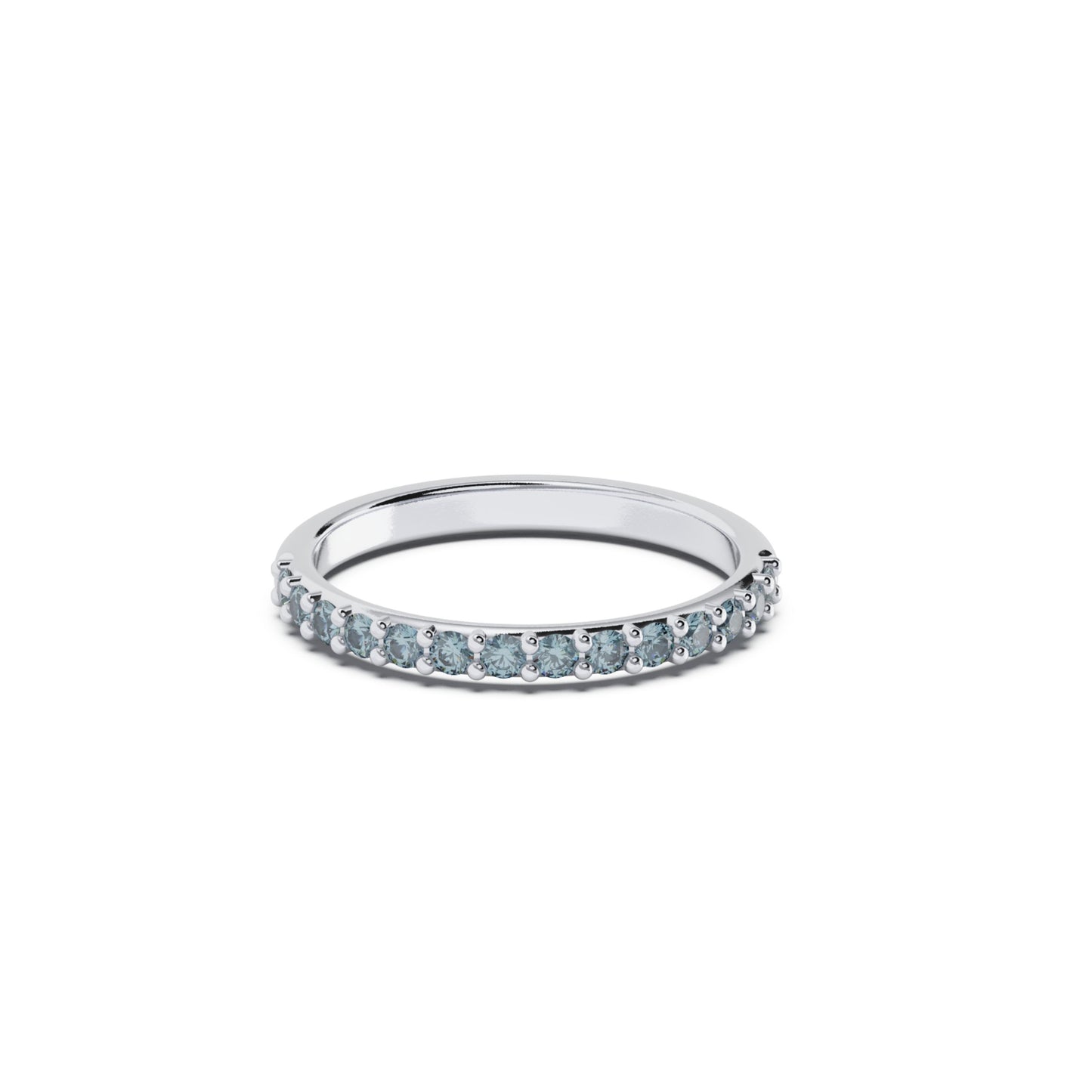 Silver 2mm Birthstone Eternity Ring