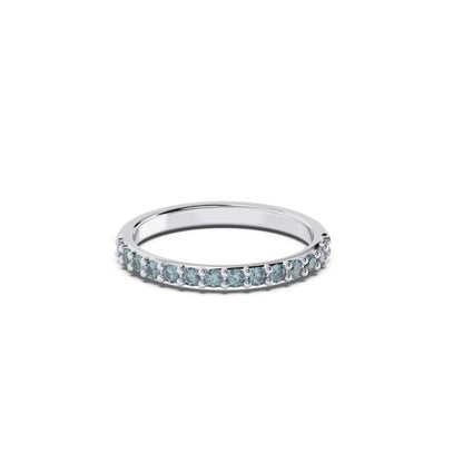 Silver 2mm Birthstone Eternity Ring