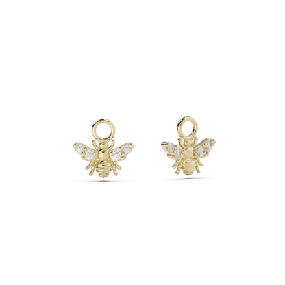 9ct Gold BeeLoved Earring Charms - White