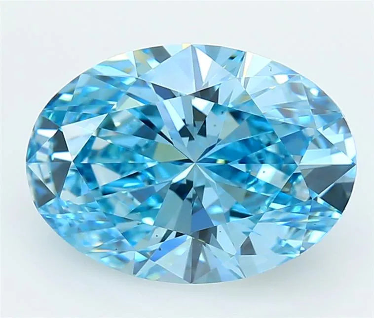 4.15ct Oval Lab Grown Diamond (Colour Fancy Vivid Blue, Clarity VS1, IGI Certified)