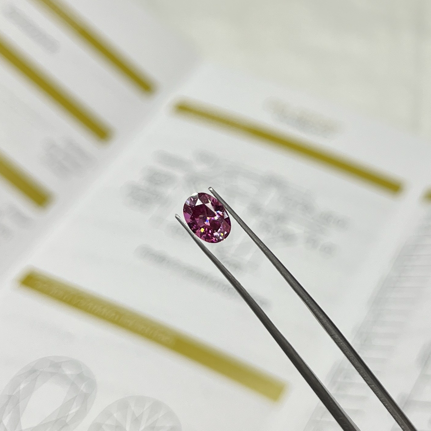 1ct Pink Oval Cut Moissanite