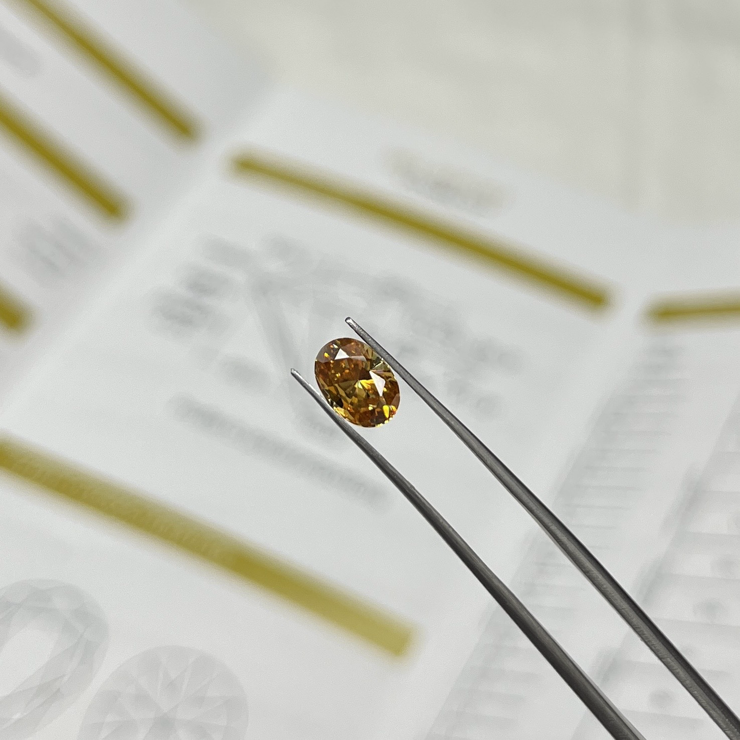 1ct Golden Yellow Oval Cut Moissanite