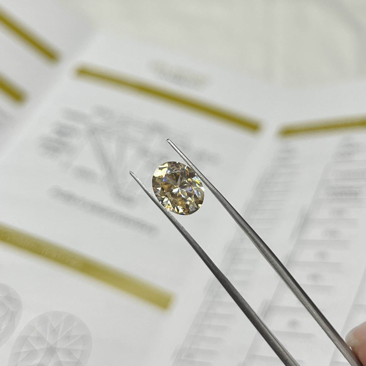 2ct Champagne Oval Cut Moissanite