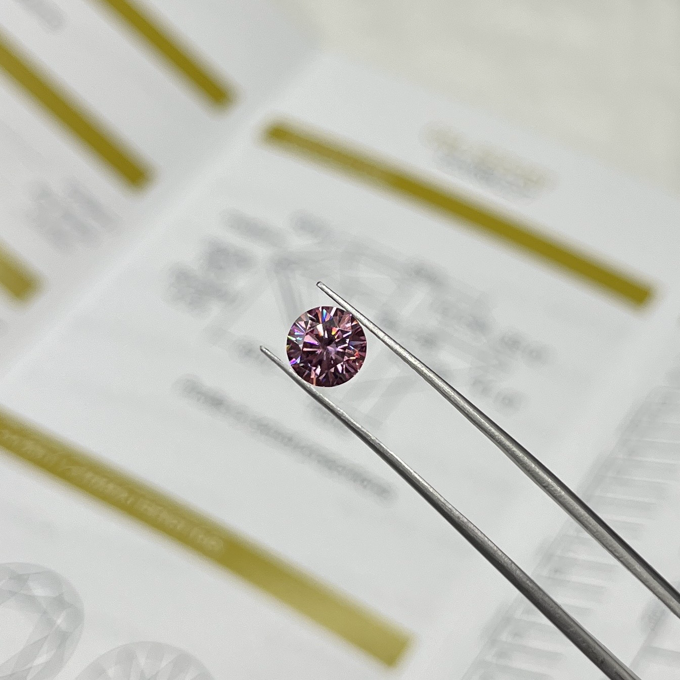 1ct Pink Round Moissanite