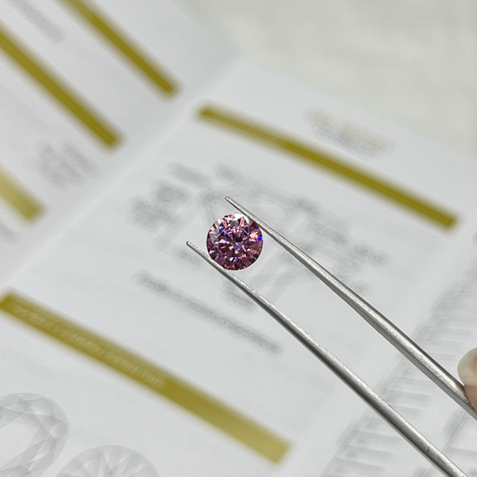 1ct Pink Round Moissanite