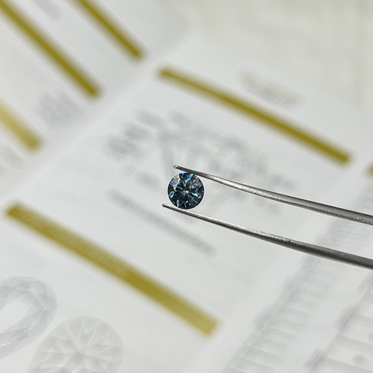 0.5ct Blue Round Moissanite