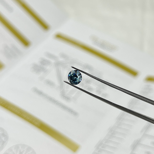 0.5ct Blue Round Moissanite