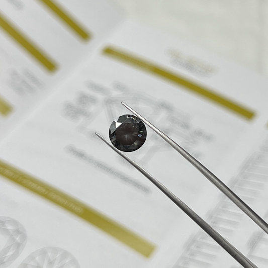 1.5ct Dark Grey Round Moissanite