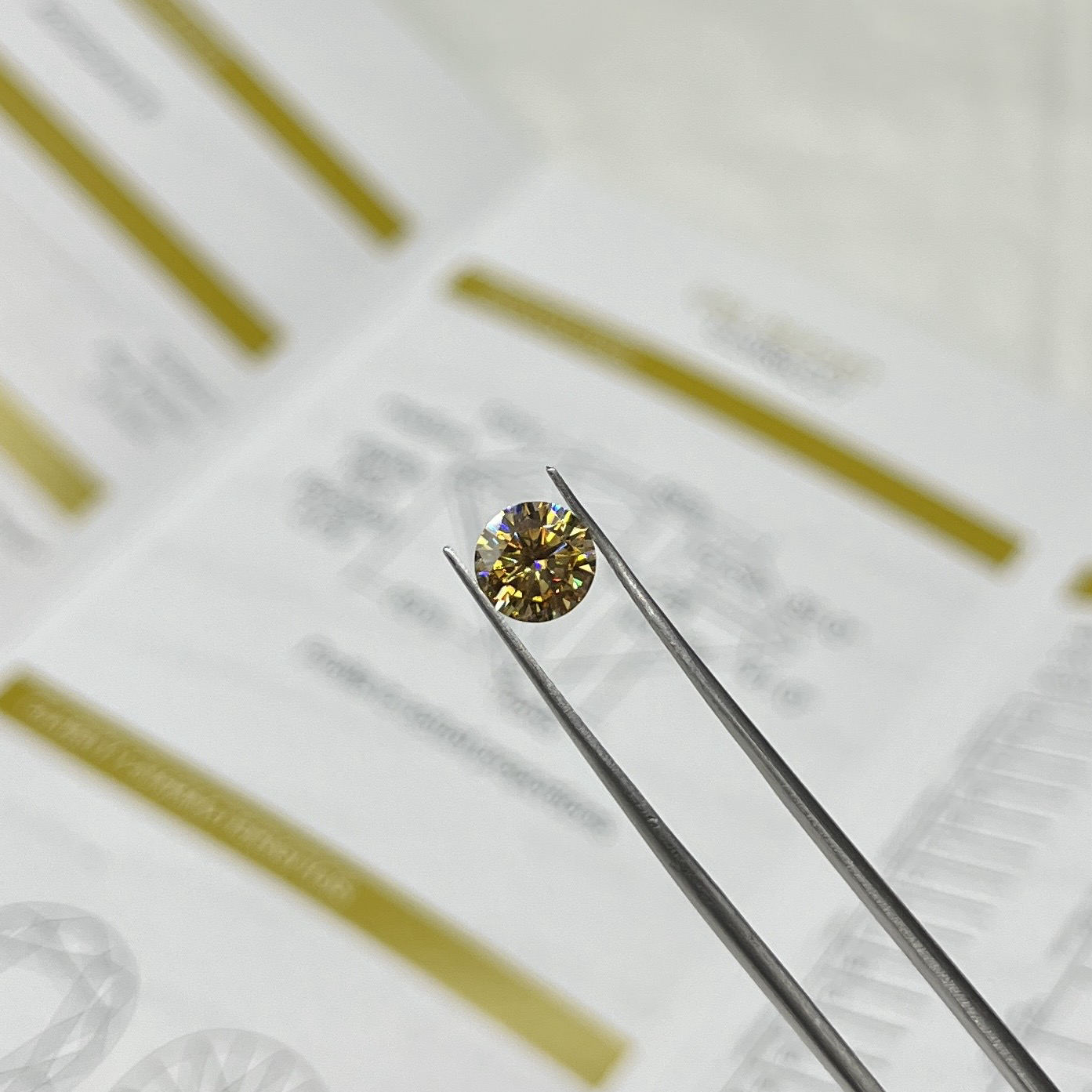 1ct Yellow Round Moissanite