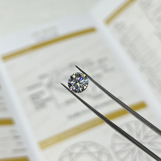 1ct Light Grey Round Moissanite