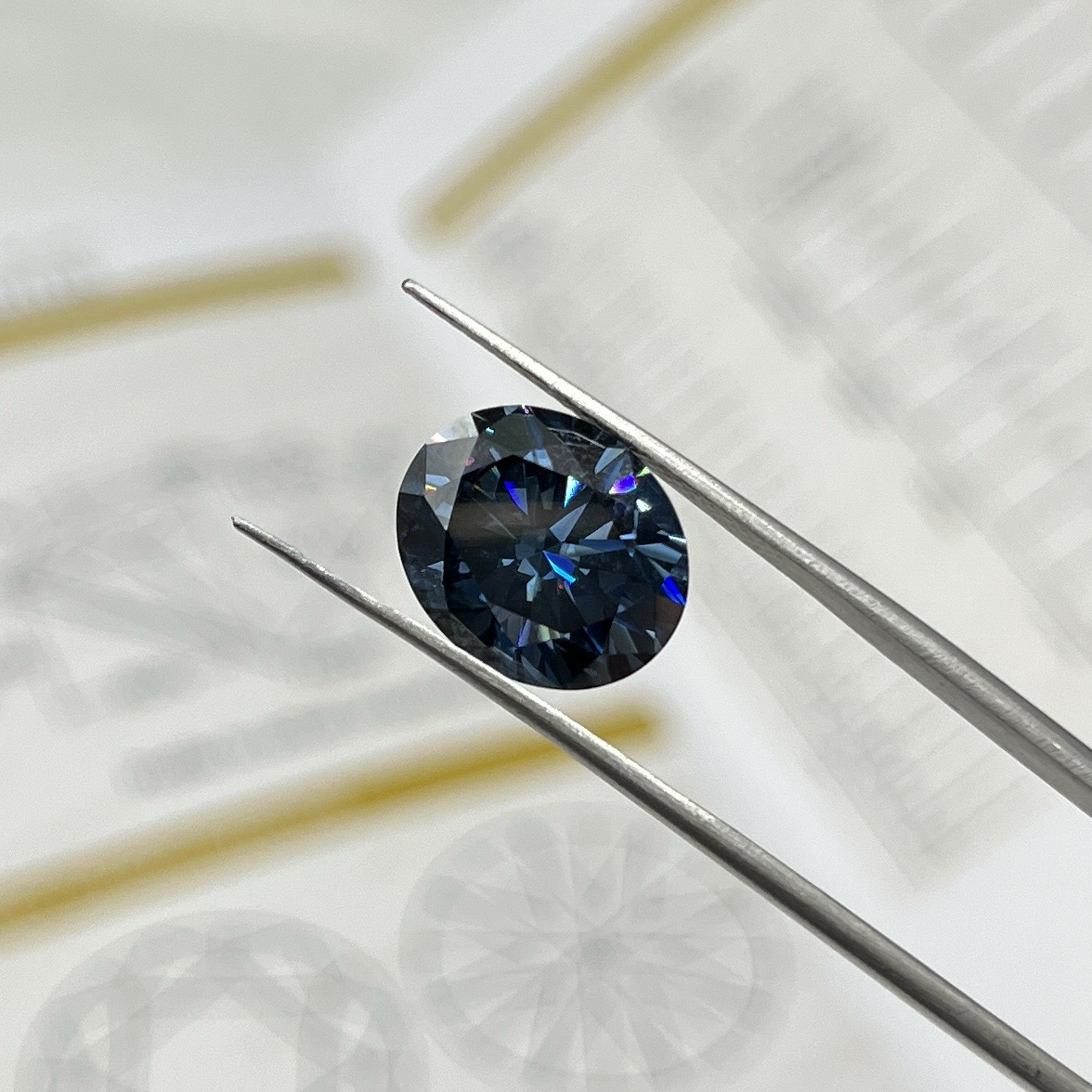 6ct Sapphire Blue Oval Cut Moissanite