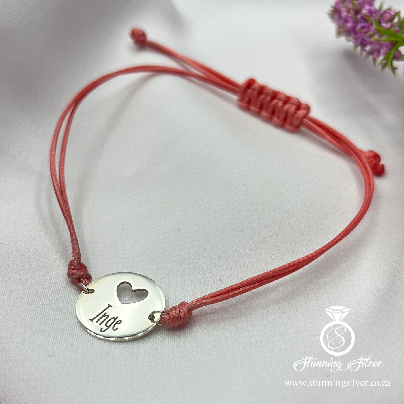 Name Bracelet with Heart Cutout