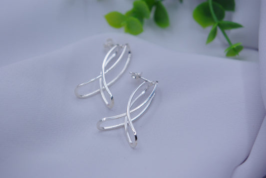 Interlinked Rectangle Dangle Earrings