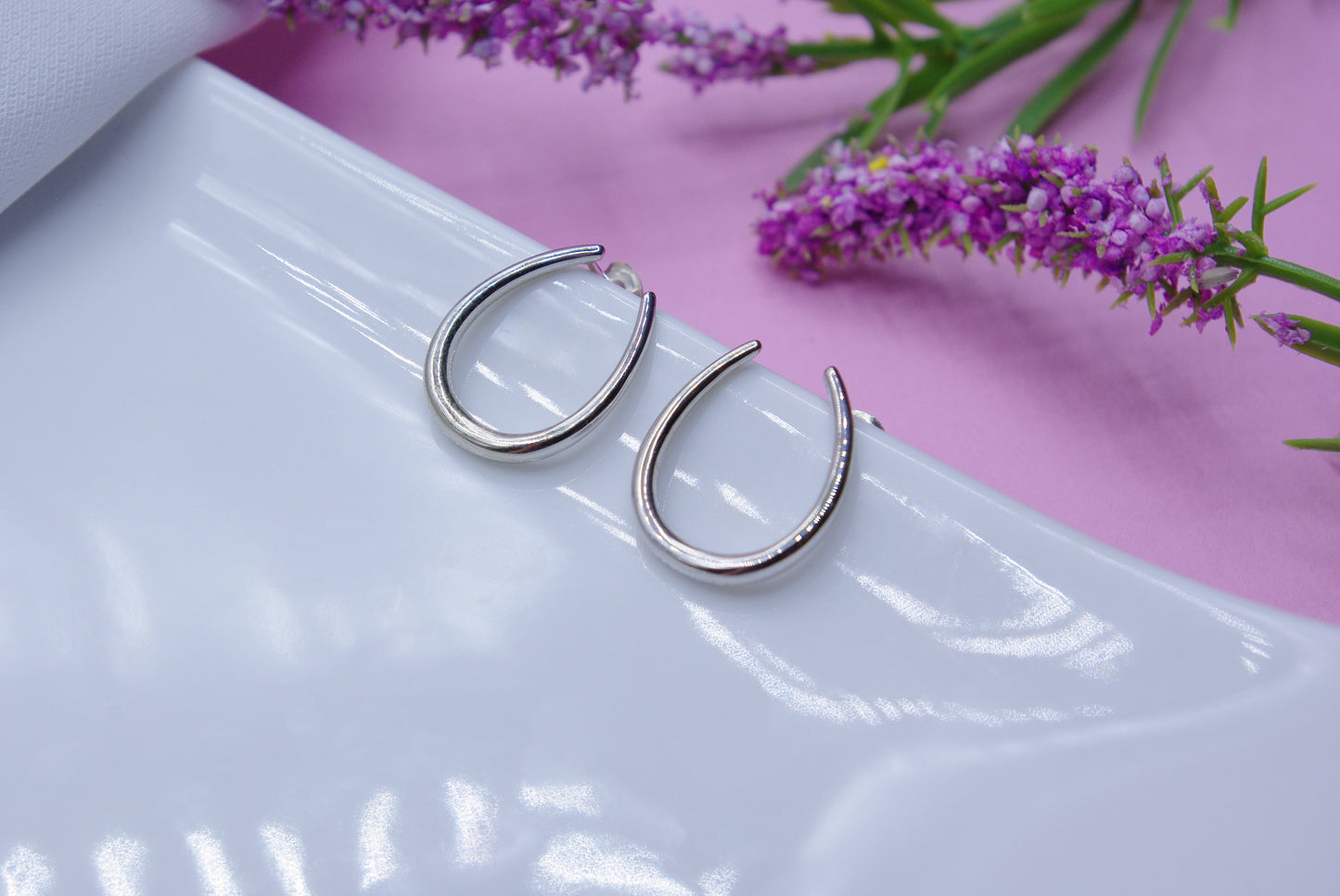 Horseshoe Shaped Stud Earrings