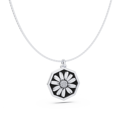 Octagon Birth Flower Necklace