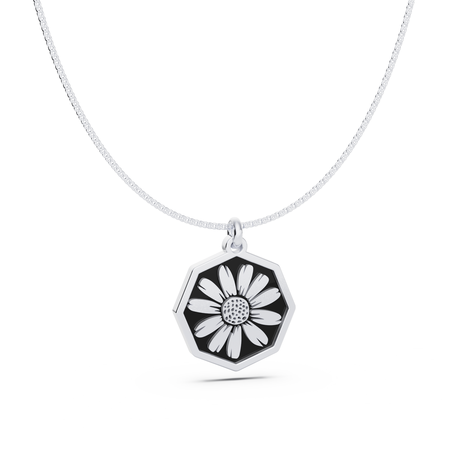 Octagon Birth Flower Necklace