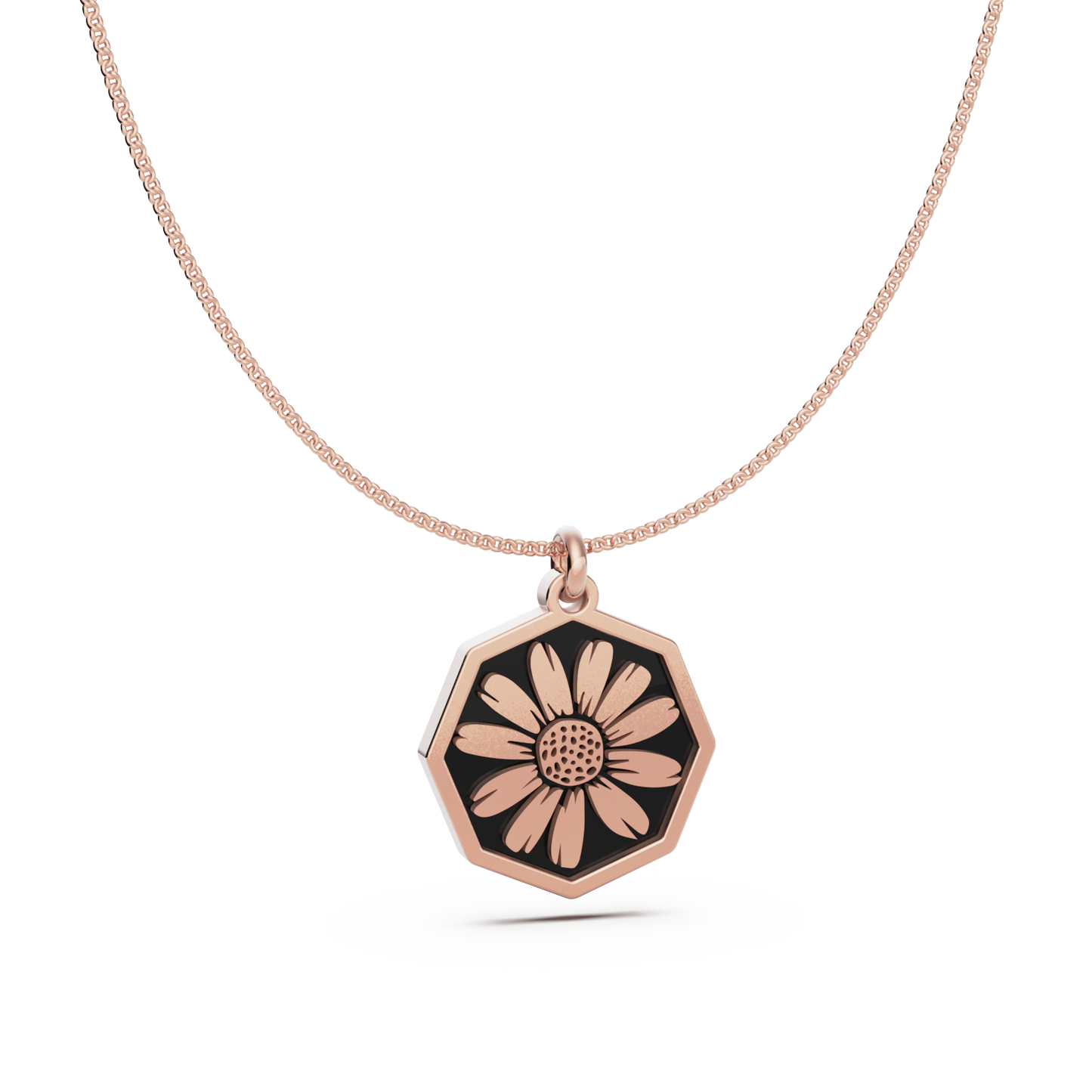 Octagon Birth Flower Necklace